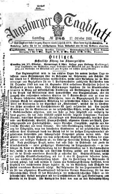 Augsburger Tagblatt Samstag 17. Oktober 1868