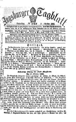 Augsburger Tagblatt Sonntag 18. Oktober 1868