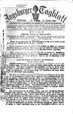 Augsburger Tagblatt Mittwoch 21. Oktober 1868