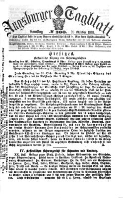 Augsburger Tagblatt Samstag 31. Oktober 1868