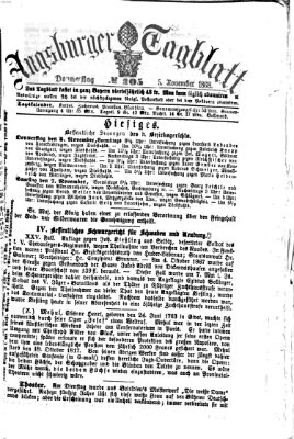 Augsburger Tagblatt Donnerstag 5. November 1868