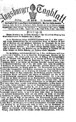 Augsburger Tagblatt Freitag 13. November 1868