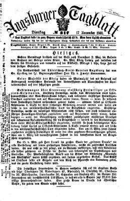 Augsburger Tagblatt Dienstag 17. November 1868