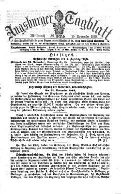 Augsburger Tagblatt Mittwoch 25. November 1868