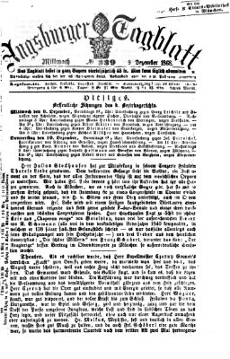 Augsburger Tagblatt Mittwoch 9. Dezember 1868