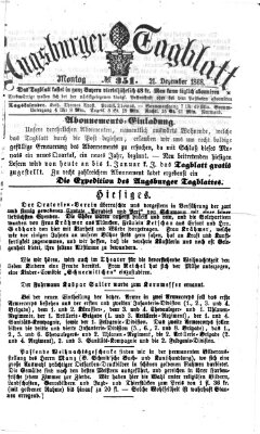 Augsburger Tagblatt Montag 21. Dezember 1868