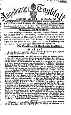 Augsburger Tagblatt Donnerstag 24. Dezember 1868