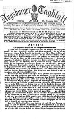 Augsburger Tagblatt Sonntag 27. Dezember 1868