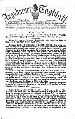 Augsburger Tagblatt Donnerstag 7. Januar 1869