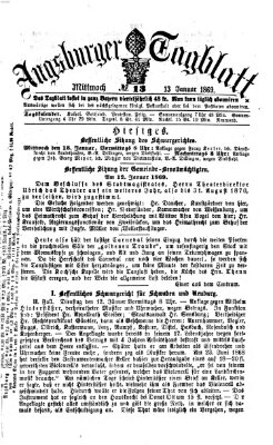 Augsburger Tagblatt Mittwoch 13. Januar 1869