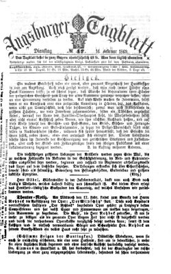 Augsburger Tagblatt Dienstag 16. Februar 1869