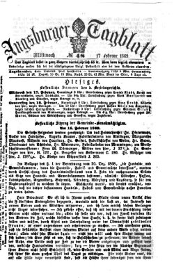 Augsburger Tagblatt Mittwoch 17. Februar 1869