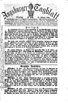 Augsburger Tagblatt Montag 22. Februar 1869