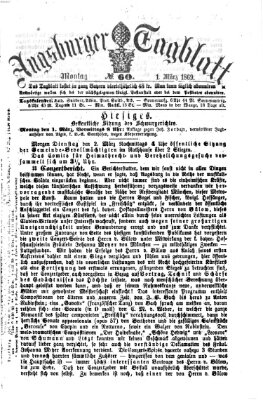 Augsburger Tagblatt Montag 1. März 1869