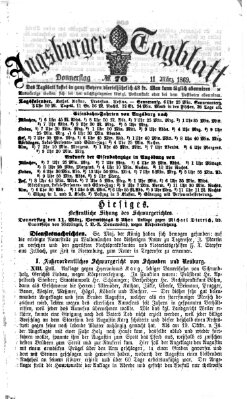 Augsburger Tagblatt Donnerstag 11. März 1869