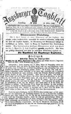 Augsburger Tagblatt Samstag 13. März 1869