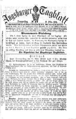 Augsburger Tagblatt Donnerstag 18. März 1869