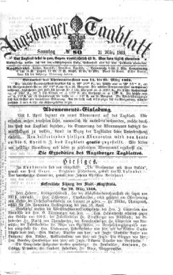 Augsburger Tagblatt Sonntag 21. März 1869