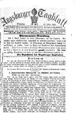 Augsburger Tagblatt Montag 22. März 1869