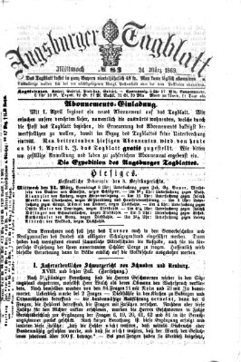 Augsburger Tagblatt Mittwoch 24. März 1869