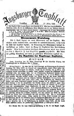 Augsburger Tagblatt Samstag 27. März 1869