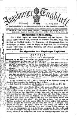 Augsburger Tagblatt Mittwoch 31. März 1869