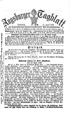 Augsburger Tagblatt Sonntag 11. April 1869