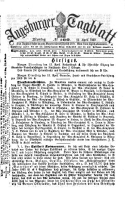 Augsburger Tagblatt Montag 12. April 1869