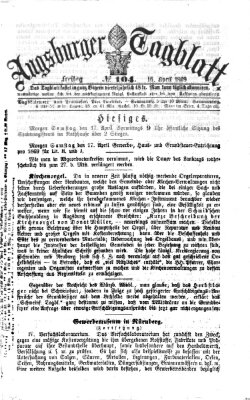 Augsburger Tagblatt Freitag 16. April 1869