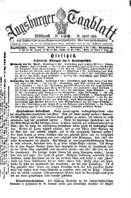 Augsburger Tagblatt Mittwoch 21. April 1869