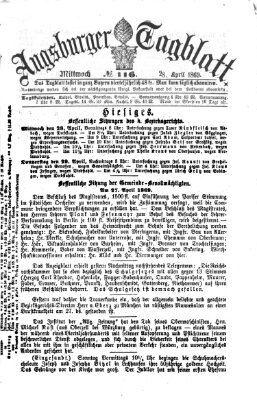 Augsburger Tagblatt Mittwoch 28. April 1869