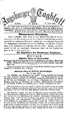 Augsburger Tagblatt Freitag 18. Juni 1869