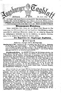 Augsburger Tagblatt Mittwoch 30. Juni 1869