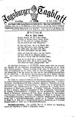 Augsburger Tagblatt Samstag 3. Juli 1869