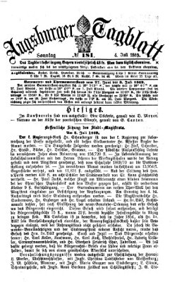 Augsburger Tagblatt Sonntag 4. Juli 1869