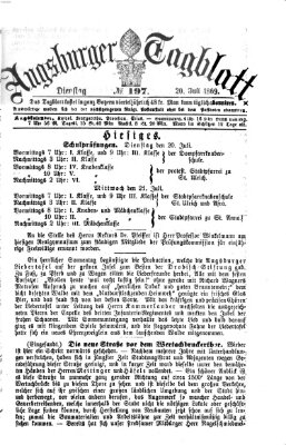 Augsburger Tagblatt Dienstag 20. Juli 1869