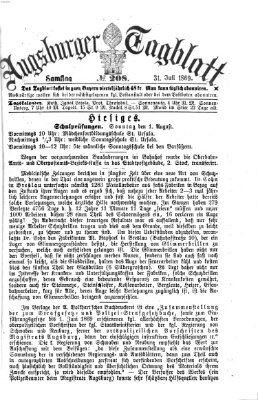 Augsburger Tagblatt Samstag 31. Juli 1869