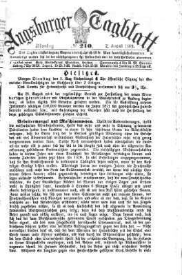 Augsburger Tagblatt Montag 2. August 1869