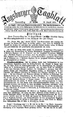 Augsburger Tagblatt Donnerstag 19. August 1869