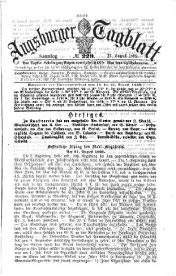 Augsburger Tagblatt Sonntag 22. August 1869