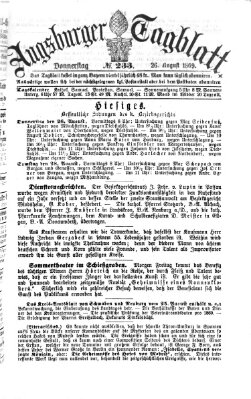 Augsburger Tagblatt Donnerstag 26. August 1869