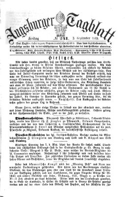 Augsburger Tagblatt Freitag 3. September 1869