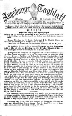 Augsburger Tagblatt Montag 13. September 1869