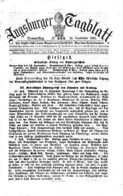 Augsburger Tagblatt Donnerstag 16. September 1869