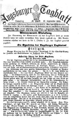 Augsburger Tagblatt Sonntag 19. September 1869