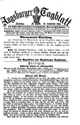 Augsburger Tagblatt Montag 20. September 1869