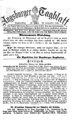 Augsburger Tagblatt Donnerstag 23. September 1869