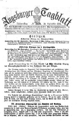 Augsburger Tagblatt Donnerstag 30. September 1869