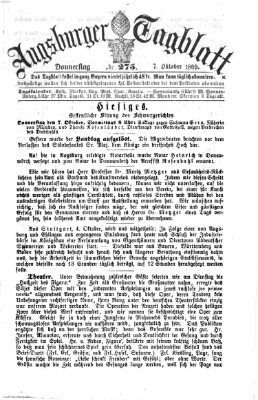 Augsburger Tagblatt Donnerstag 7. Oktober 1869