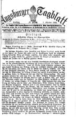 Augsburger Tagblatt Freitag 8. Oktober 1869